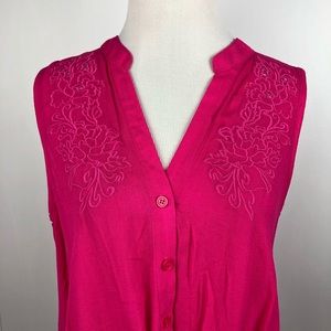 ARK & CO Stitchfix Cross Front Sleeveless Blouse Small